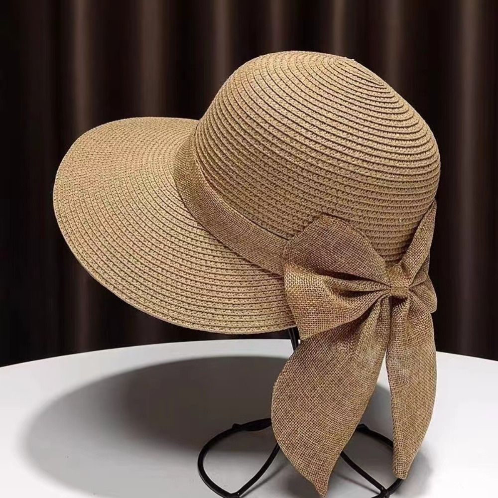 Bucket Hat Straw - Strik Zonnehoed Zomer Ademende Brede Rand