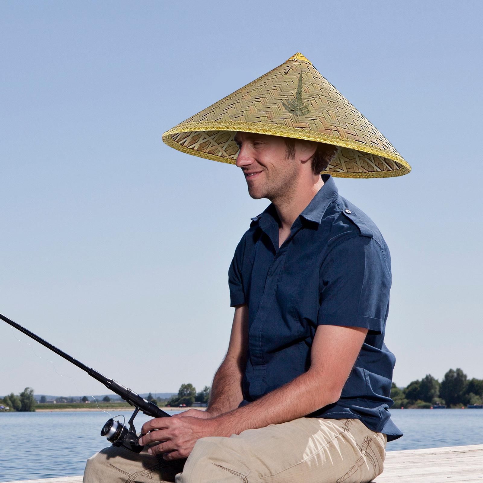 Bucket Hat Straw - Chinese strohoed, handgemaakte rotanhoed met verstelbare