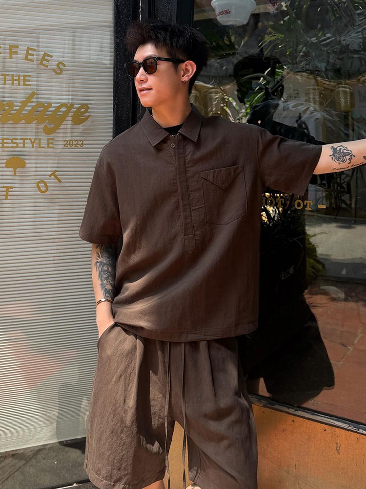 Linen Shirt Breathable - Herens zomer linnen shirt en shorts