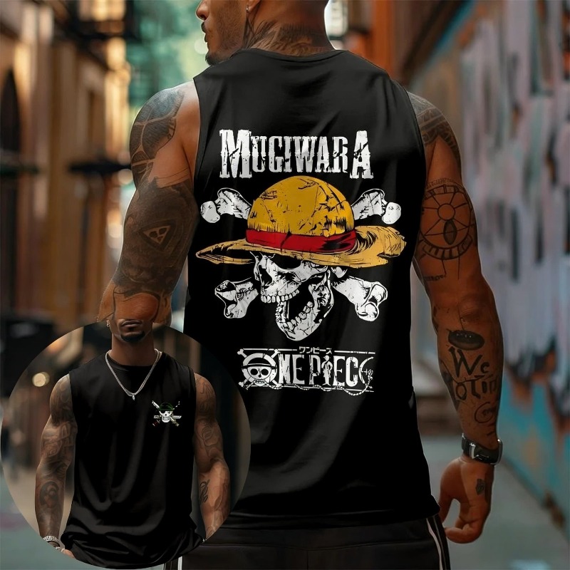 Tank Top Muscle - One Piece Mugiwara Strohoed Schedel Tanktop