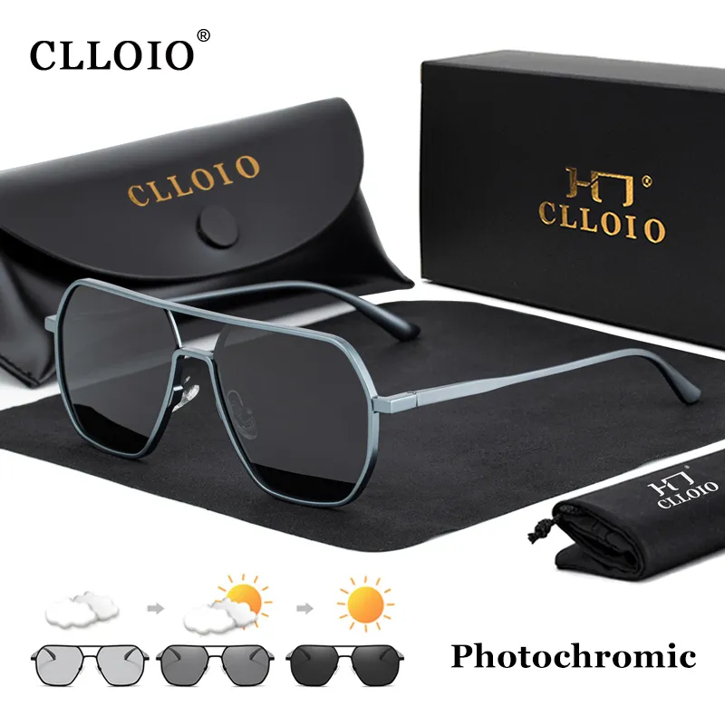 Sunglasses Aviator Polarized - CLLOIO Nieuwe Mode Aluminium Meekleurende Zonnebril
