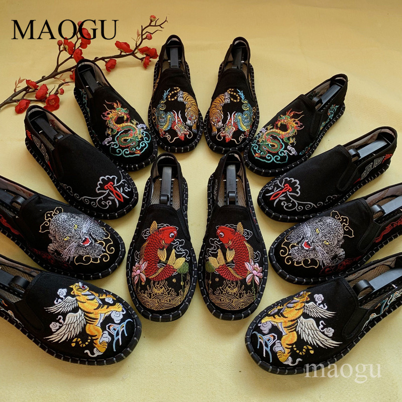 Espadrille Slip On - Unisex Chinese stijl borduurwerk instappers met