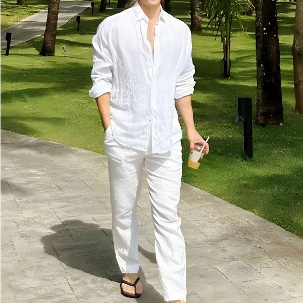 Linen Shirt Breathable - Strandvakantie stijl katoenen linnen casual set