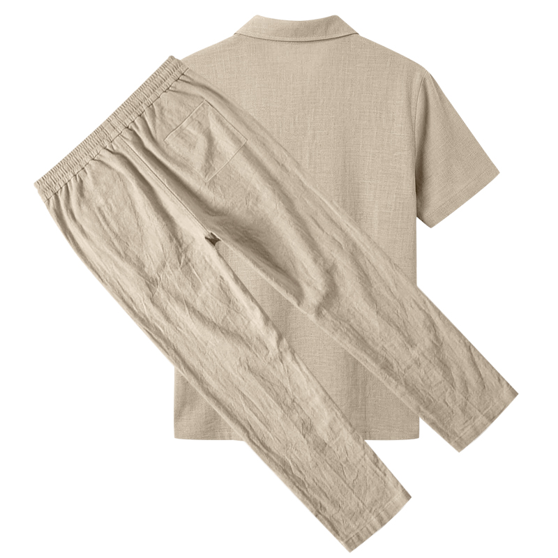 Heren 2-delige poloset met kor - Short Linen Drawstring recensie en prijs