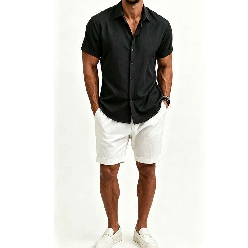Herenshirtset van katoen en li - Linen Shirt Breathable recensie en prijs