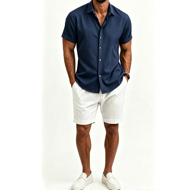 Herenshirtset van katoen en li - Linen Shirt Breathable recensie en prijs