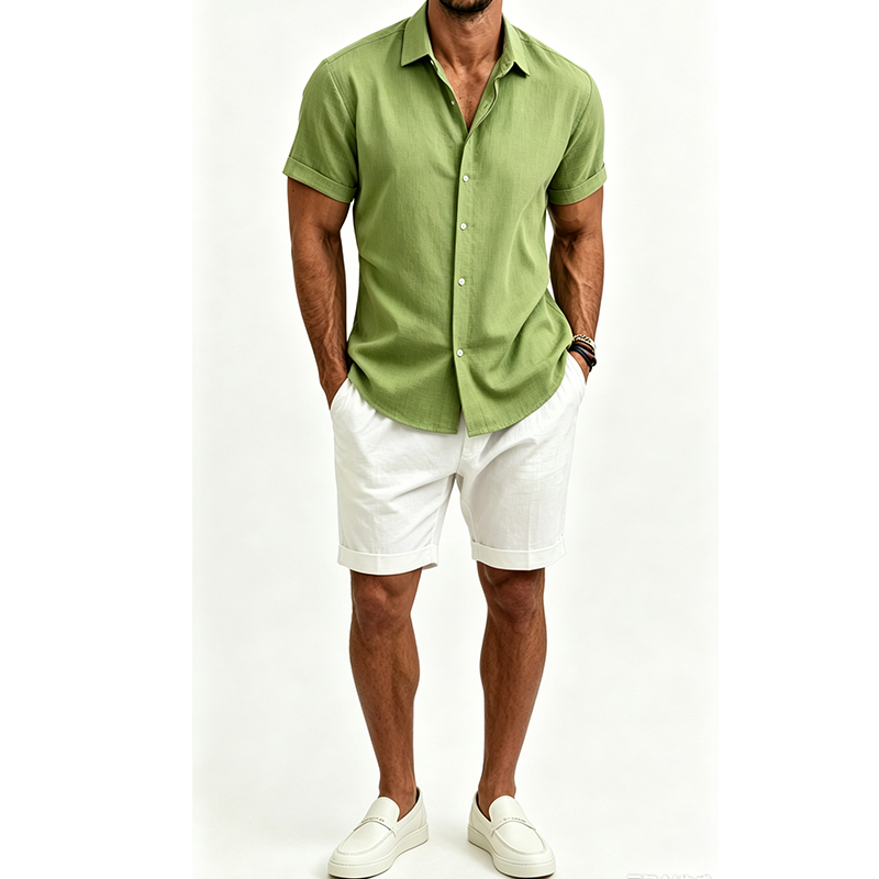 Herenshirtset van katoen en li - Linen Shirt Breathable recensie en prijs